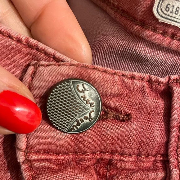 Free People high rise skinny ankle jeans size coral 26 - Picture 2 of 10